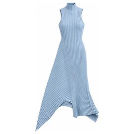 Stella Mc Cartney Stella McCartney Vestido asimétrico de punto acanalado Azul claro Azul claro