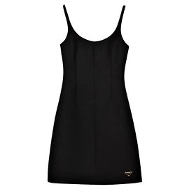 Vestido corto Prada de lana y seda negro Negro