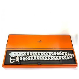 Hermès Collier Hermes Boucles Sellier en Silver Argenté