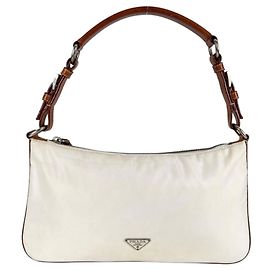 Sac à main Prada Tessuto Marron Blanc