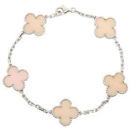Bracciale Van Cleef & Arpels Vintage Alhambra Opale Rosa 5P Argento Rosa