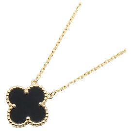 Collana Van Cleef & Arpels Vintage Alhambra Onyx Nero D'oro