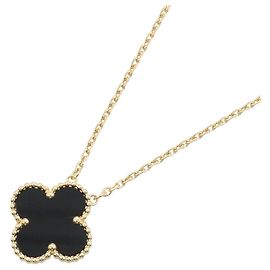 Collana Van Cleef & Arpels Vintage Alhambra Onyx Nero D'oro