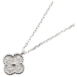 Van Cleef & Arpels Sweet Alhambra Diamantenhalskette Silber Andere