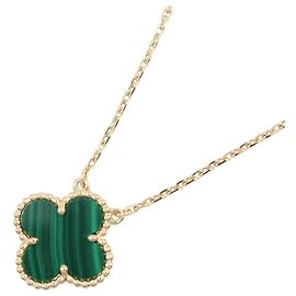 Collar Van Cleef & Arpels Vintage Alhambra Malachite Dorado Verde