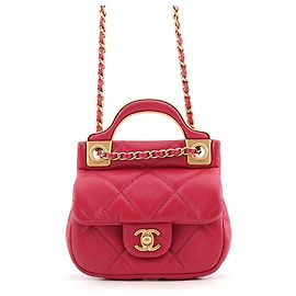 Sac à épaule Chanel Matelassé en agneau Rouge