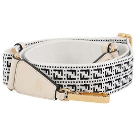 Correa para hombro Fendi Zucca FF Negro Blanco