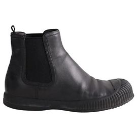 Botas de cuero negras Prada Negro