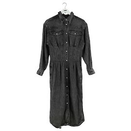 Vestido Isabel Marant Etoile de algodão antracite Cinza antracite