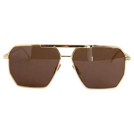 Gafas de sol Bottega Veneta doradas de metal Dorado