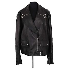 Casaco de couro preto Balmain XL Preto