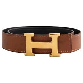 Ceinture Hermès en cuir marron taille M Marron