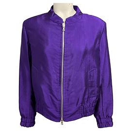 Giacca Bomber Dries Van Noten Viola con Zip Anteriore Porpora