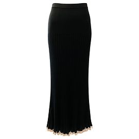 Proenza Schouler Midirock aus Seide / Kaschmir-Strick in Schwarz Schwarz