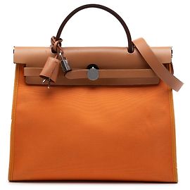 Bolso Hermès Herbag Zip 31 de Toile Naranja Naranja