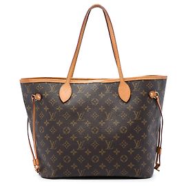 Saco Tote Louis Vuitton Monogram Neverfull MM Castanho Marrom