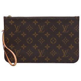 Louis Vuitton Monogram Neverfull MM Pouch Braun Braun