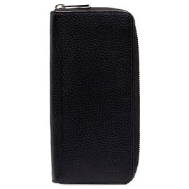Louis Vuitton Vertical Zippy Langbeutel aus Taurillon Leder in Schwarz Schwarz