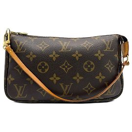 Borsa a tracolla Louis Vuitton Monogram Pochette Accessoires Marrone Marrone