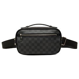 Bolsa de cintura Louis Vuitton Ambler Damier Graphite Preta Preto
