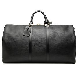 Borsa da viaggio Louis Vuitton Epi Keepall 55 Nera Nero
