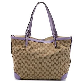 Sac cabas Gucci Medium GG Canvas Craft Beige Beige