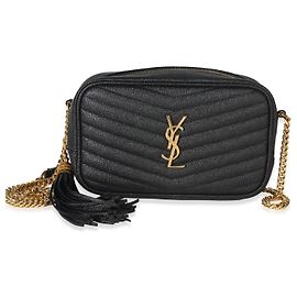Autre Marque Borsa Saint Laurent Mini Lou Camera Bag in pelle Grain De Poudre matelassé nera Nero