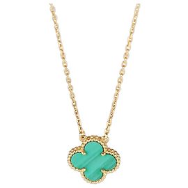 Pendentif Vintage Alhambra en Malachite et Or Jaune Van Cleef & Arpels Autre