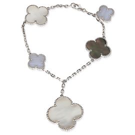 Bracelet Magic Alhambra Van Cleef & Arpels en or blanc, nacre et chalcédoine Autre