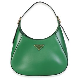Bolso de hombro Prada en piel de becerro Box verde Verde