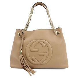 Gucci Soho Chain Strap Leather Medium Bege