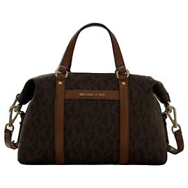 Michael Kors Bolsa Bowling Monograma Castanha Marrom