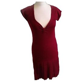 Autre Marque No Excuse vestido de malha bordô com saia plissada Bordeaux