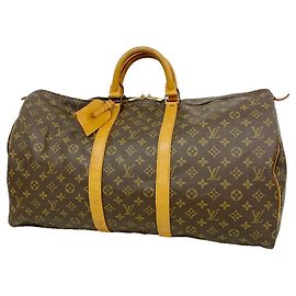 Bolso Louis Vuitton Boston Monogram Keepall 55 Castaño