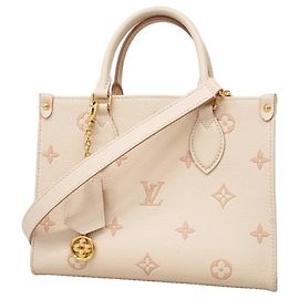 Louis Vuitton Monogram Empreinte Bicolor OnTheGo PM Tote Bag Weiß Angeln