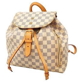 Mochila Louis Vuitton Damier Azur Speron Branco