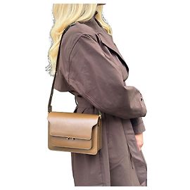 Borsa a mano Marni Trunk in pelle marrone Marrone