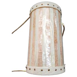 Autre Marque Borsa cilindrica in madreperla Rosa Bianco Metallico