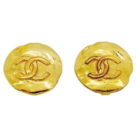 Pendientes de clip Chanel Gold Dorado