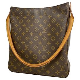 Bolso de hombro Louis Vuitton Monogram Looping GM Castaño