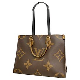 Borsa Tote Louis Vuitton Monogram Giant Reverse OnTheGo MM Marrone