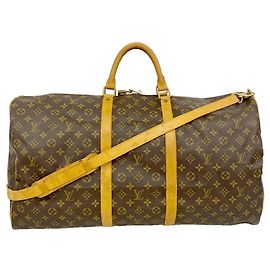 Louis Vuitton Boston Monogram Keepall Bandoulière 60 Braun