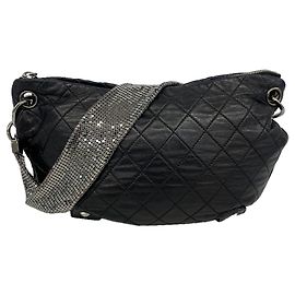 Borsa a tracolla Chanel Matelassé in pelle d'agnello Nero