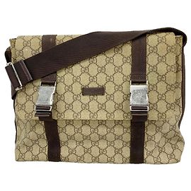 Gucci GG Supreme Shoulder Bag Brown