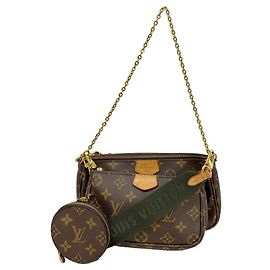 Borsa a tracolla Louis Vuitton Monogram Multipochette Accessoires Marrone Cachi