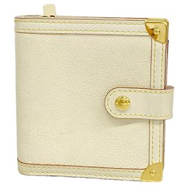 Cartera Compacta con Cremallera Louis Vuitton Suhali Blanco