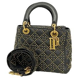 Bolso Christian Dior Cannage Lady Negro
