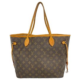 Borsa Tote Louis Vuitton Monogram Neverfull MM Marrone