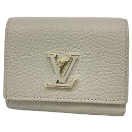 Louis Vuitton Taurillon Leather Portefeuille Capucines Tiny Wallet Marrone