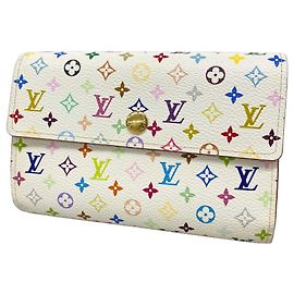 Portafoglio Tri-fold Louis Vuitton in Blanc Bianco